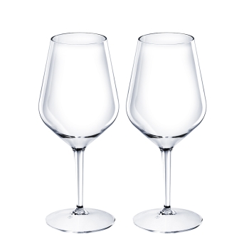 Wine glass reusable transparent plastic
